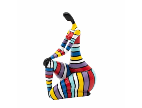 Figura Decorativa De Silhueta Feminina Sentada No Joelho Rachel De Poliresina 38X26X61 Cm Multicolor