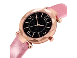 Relógio de Pulso Feminino de Quartzo com Pulseira de Pu, Display Analógico, Estilo Moderno e Elegante (rosa)