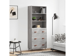 Vidaxl Armário Alto 69,5x34x180 Cm Derivados De Madeira Sonoma Cinza