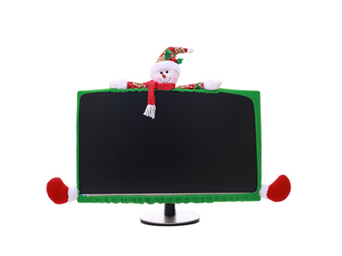 Capa para Monitor de Computador de Natal Capa para Monitor de Tv Capa Elástica para Computador Portátil para O Natal Estilo 2
