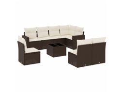 Garden Sofa Set, Garden Sofa Sets Vidaxl Marrom Rattan / Vime (n/a)