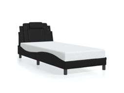 Estrutura de Cama Viana Sem Colchão Couro Artificial Preto MAISON EXCLUSIVE (90x200 cm)