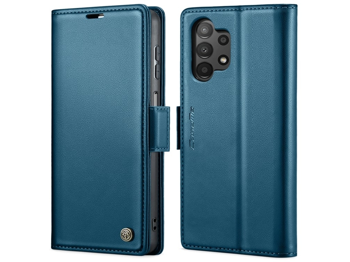 Capa Para Samsung Galaxy A04 Borboleta Fivela Litchi Textura De Telefone De Couro Rfid Antirroubo Azul