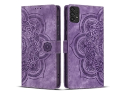 Capa De Celular De Couro Fosco Retrô Com Estampa De Mandala