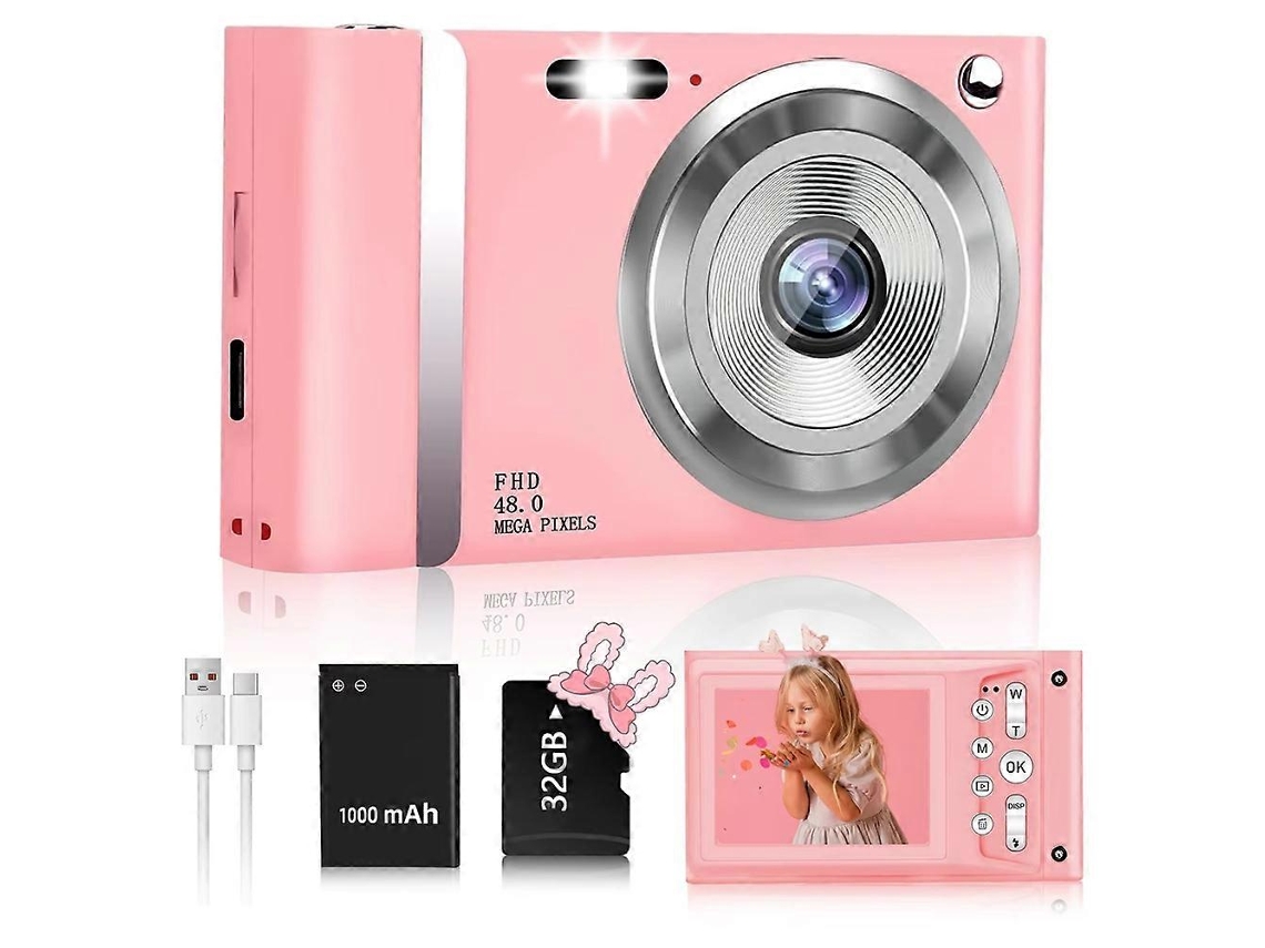 Câmara Digital Compacta 1080p Com Ecrã De 2,4 Polegadas, Autofoco E Cartão De 32 Gb