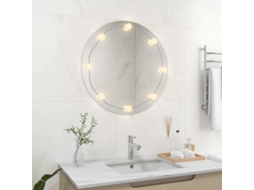 Vidaxl Espelho De Parede Com Luzes Led Vidro Redondo
