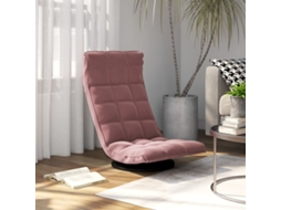 Vidaxl Cadeira De Piso Giratória Veludo Rosa
