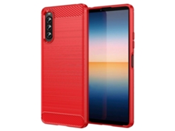 Capa De Celular De Fibra De Carbono Tpu Com Textura Escovada Para Sony Xperia 10 Iv