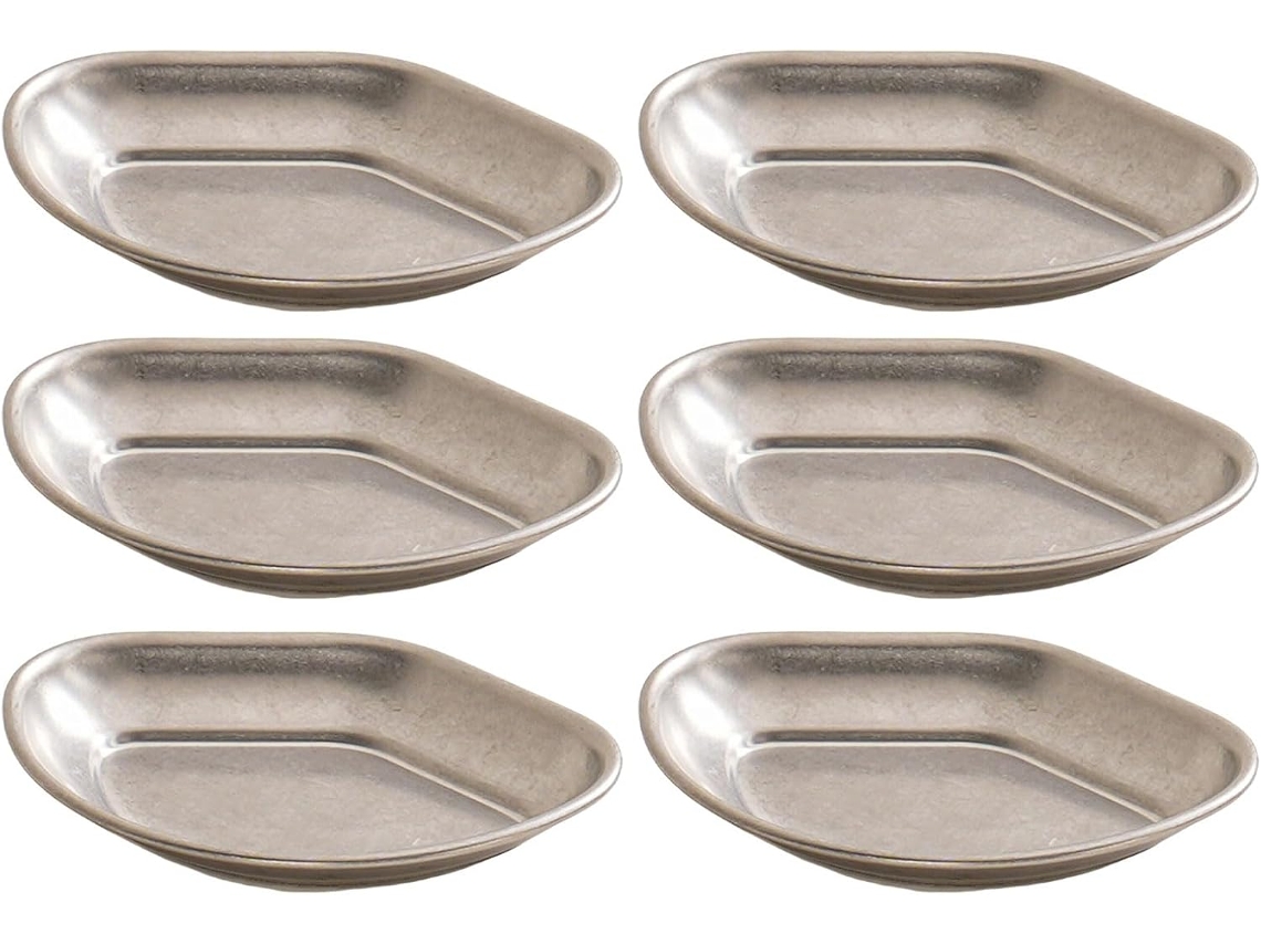 Conjunto De 6 Delicadas Molheiras Individuais Em Aço Inoxidável Para Uso Funcional Na Cozinha E Sala