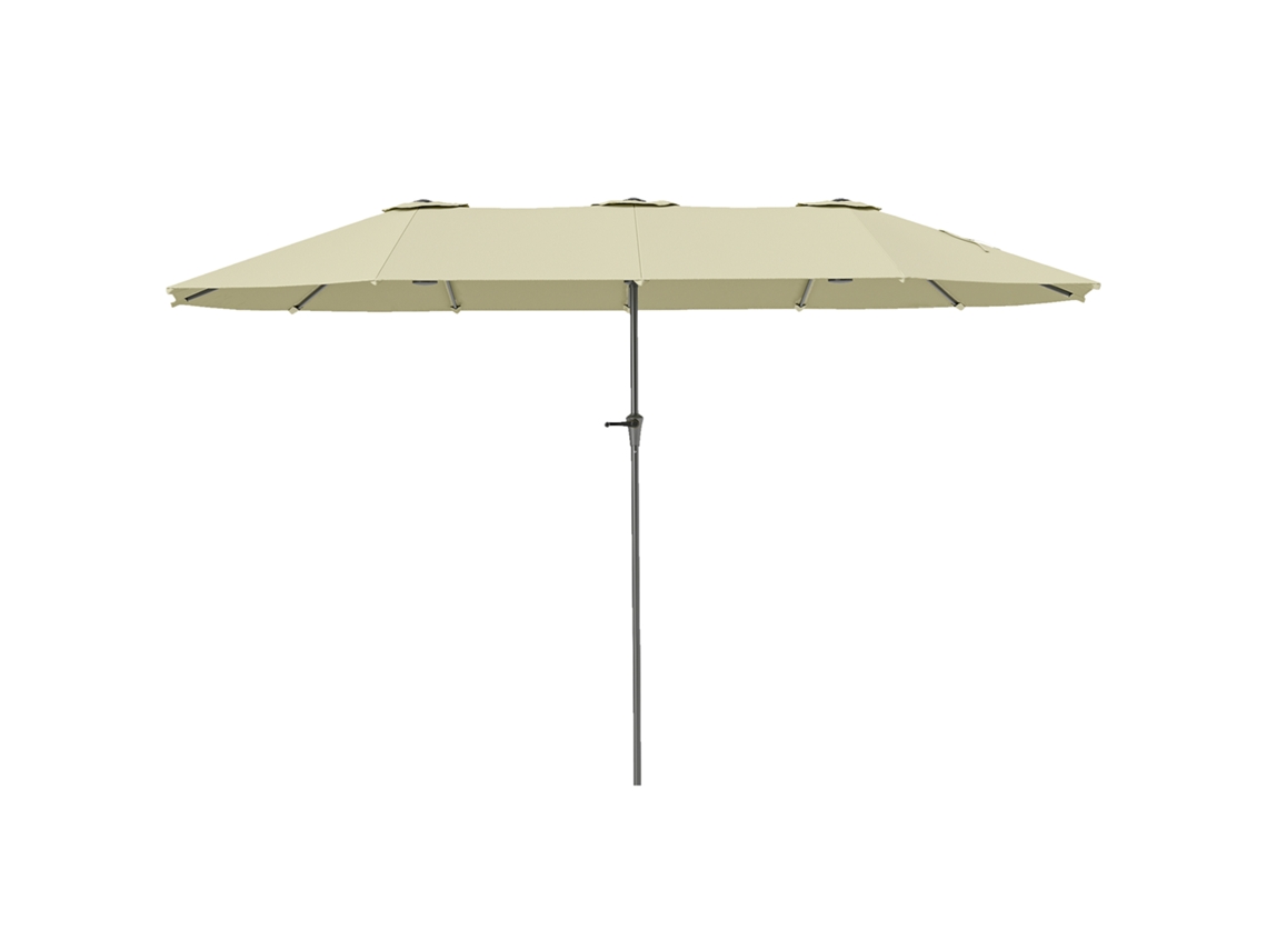 Guarda chuva Terraço 4x2,2m com Manivela, Impermeável Uv30+ (creme)