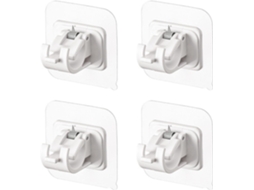 Conjunto De 4 Suportes Autoadesivos Para Varão De Cortina, Sem Necessidade De Furar, Com Ganchos Para Fixação Na Parede, Ideais Para Quartos