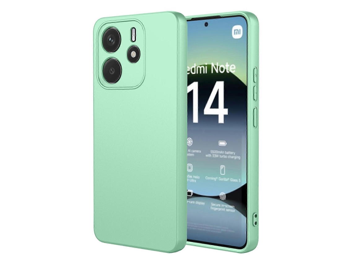 Capa Protetora Tkdaddy Para Xiaomi Redmi Note 14 4g (164,84 Mm) Tpu Macio À Prova De Choque, Verde Matcha