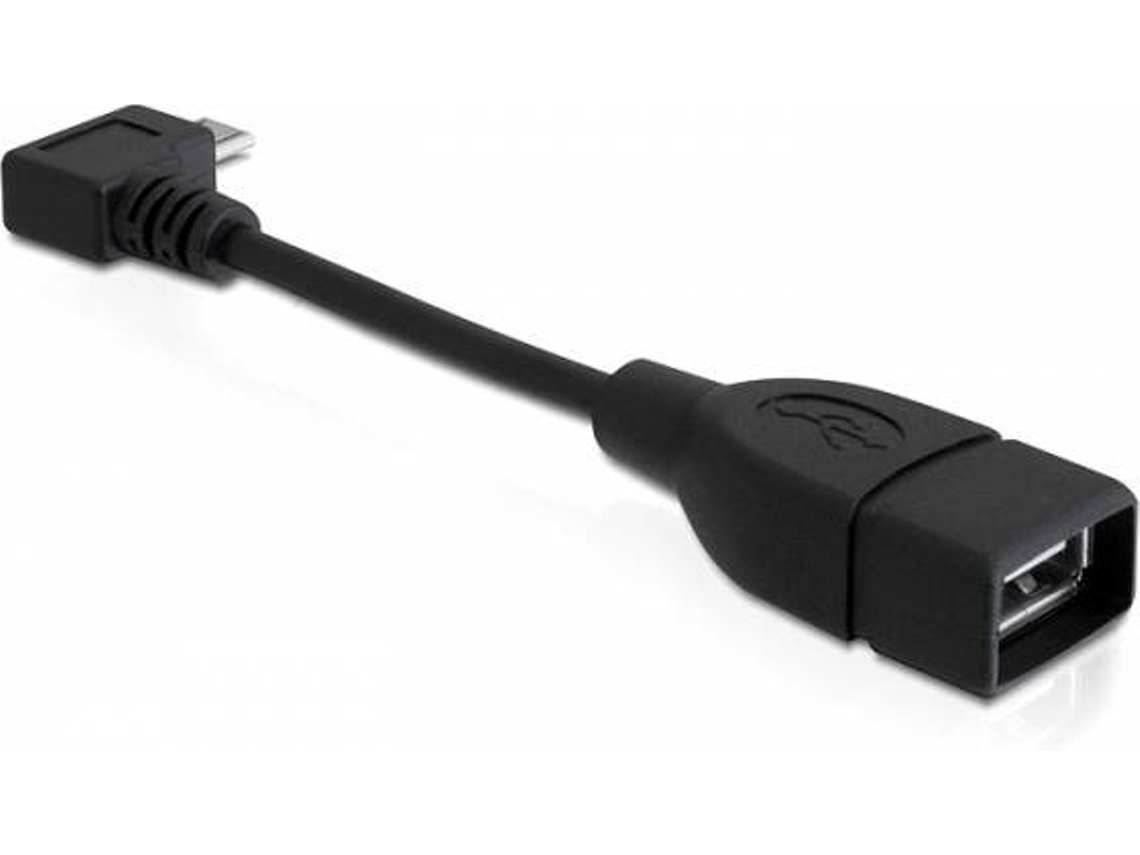 Cabo USB DELOCK Micro-USB B/USB A 0.11 m Macho/Fêmea Preto