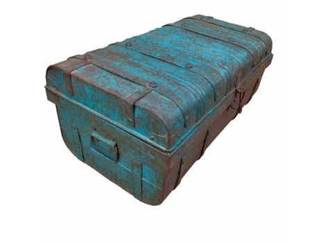 Mala decorativa ALEXANDRA HOUSE LIVING Azul Ferro Estilo artesanal 36 x 19 x 66 cm