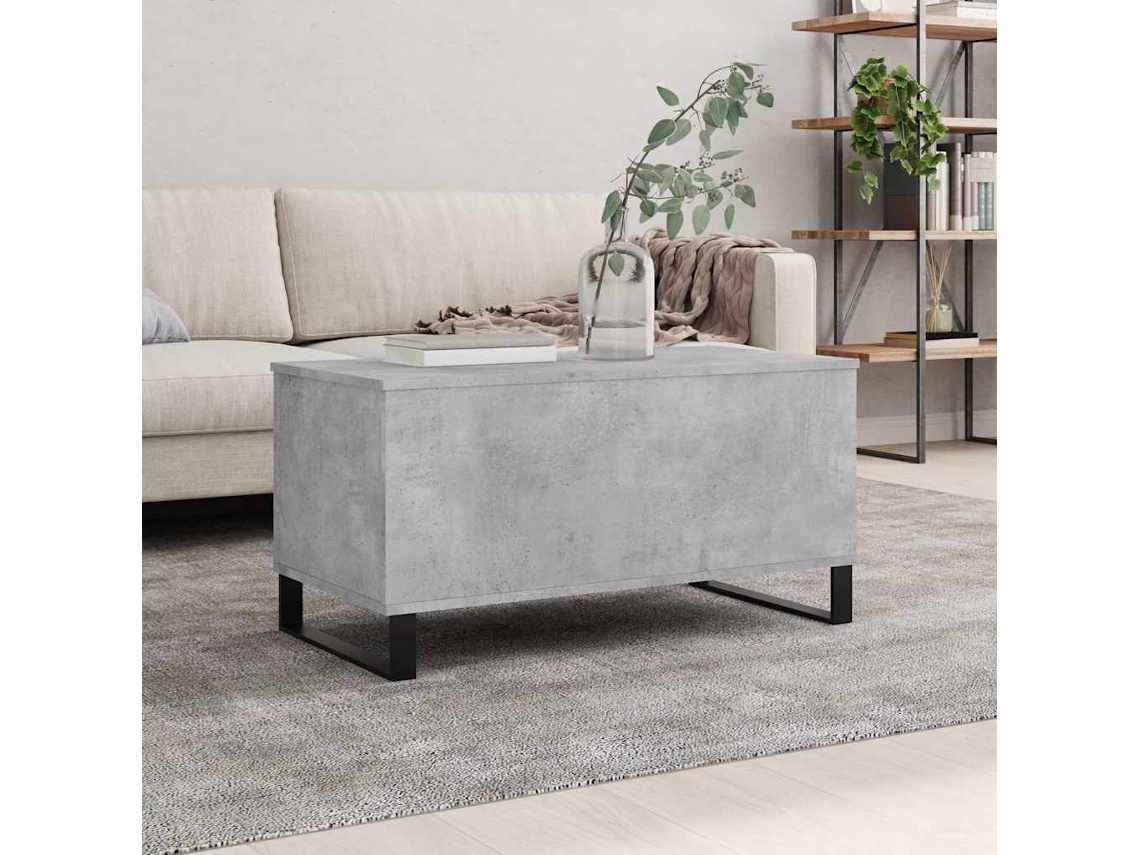 Vidaxl Mesa De Centro 90x44,5x45 Derivados De Madeira Cinzento Cimento