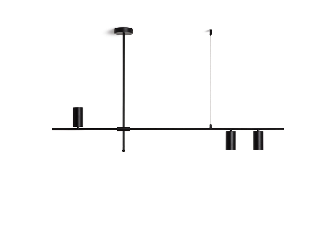 Candeeiro Suspenso Metal Auzoa Preto LEDKIA