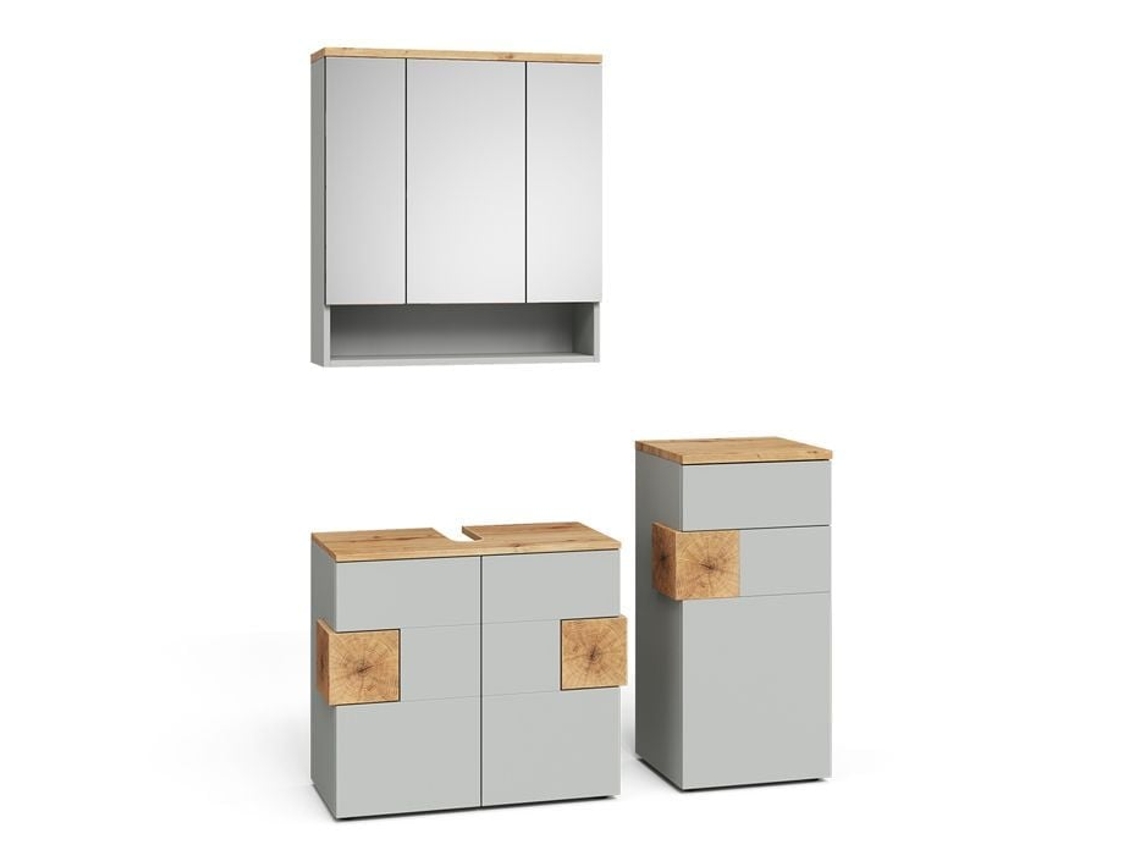 Conjunto Mobiliário de Casa de Banho Eden Cinza Moderno 2 Peças VICCO