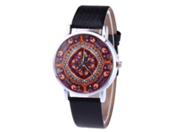 Relógio feminino Zhoulianfa, analógico, de quartzo, com pulseira de PU, preto, ideal para presentear.