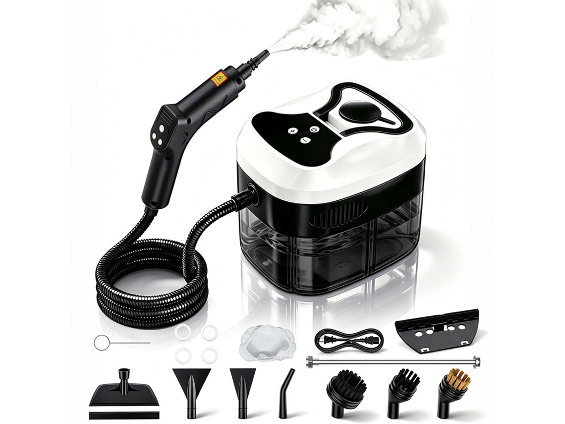Limpador a Vapor Portátil 1800w 3 Bar, 6 Ajustes, Depósito 1l com 3 Acessórios YADIMI