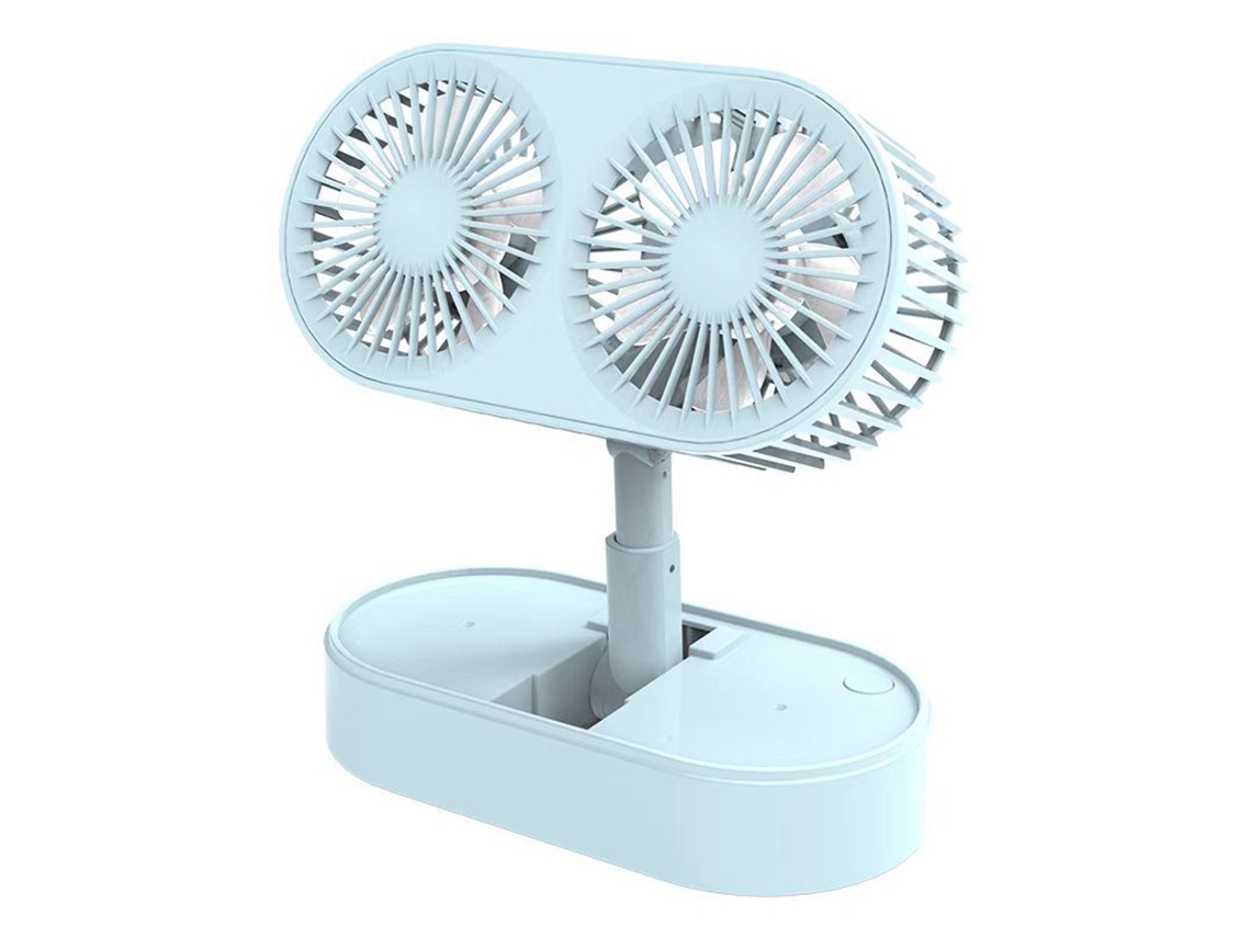 Ventilador De Mesa Dobrável Com Motor Duplo, Ventilador De Resfriamento Giratório, 3 Velocidades, Ventilador De Mesa Portátil Recarregável Por Usb Par