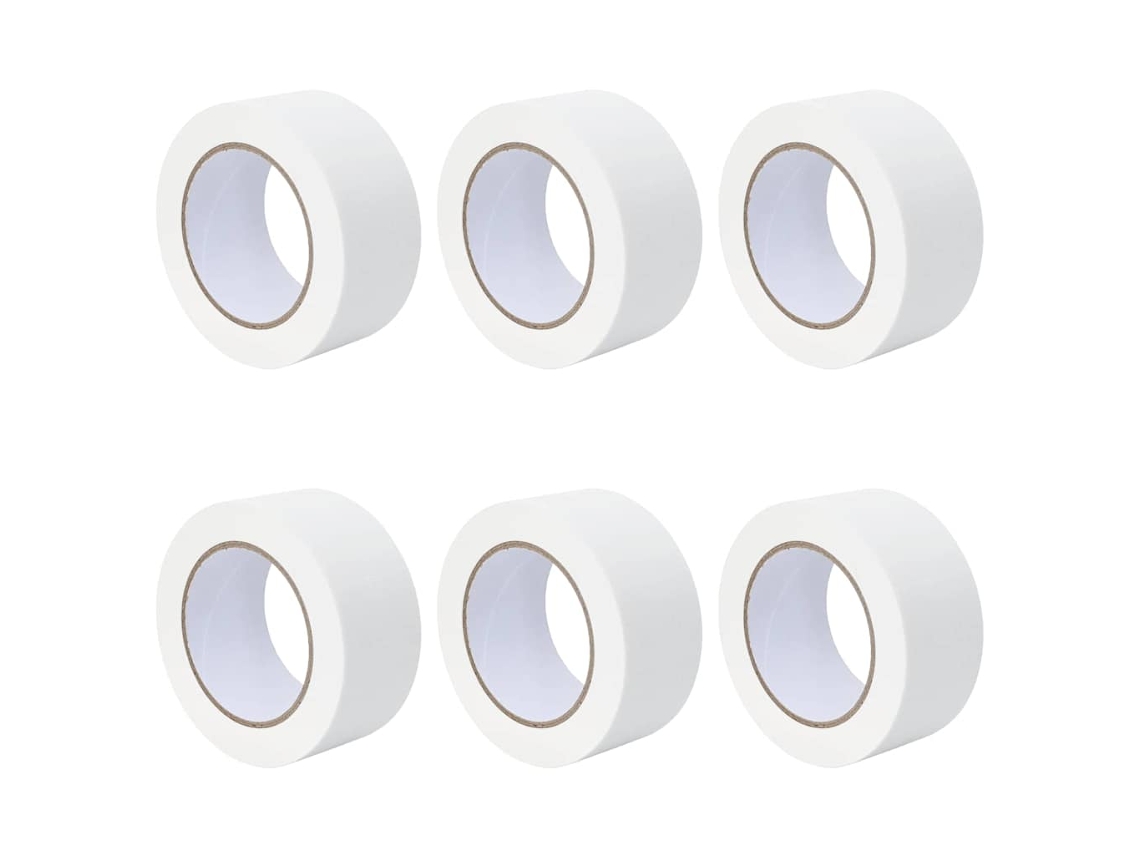 Conjunto 6 Fita Para Pintores Vidaxl Branco Papel (50mm X 50m)