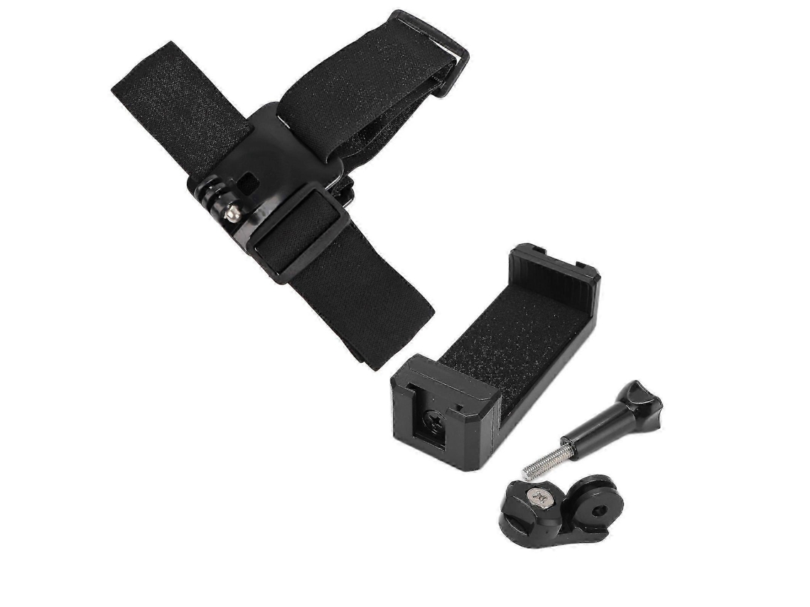 Suporte De Cabeça Preto Ajustável Para Câmera Ação E Celular.-aquaforge