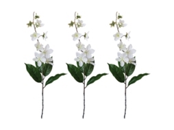 Laxiscreed Flores Artificiais Brancas Com 3 Ramos Para Decoração De Jardim E Interior