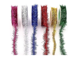 Guirlanda De Tinsel Metálico 6 Rolos (1,5m) - Multicolorido Para Decoração De Festas, Natal, Halloween E Casamentos