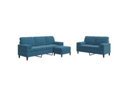 Sofa Set, Sofa Sets Vidaxl Azul Veludo (n/a)