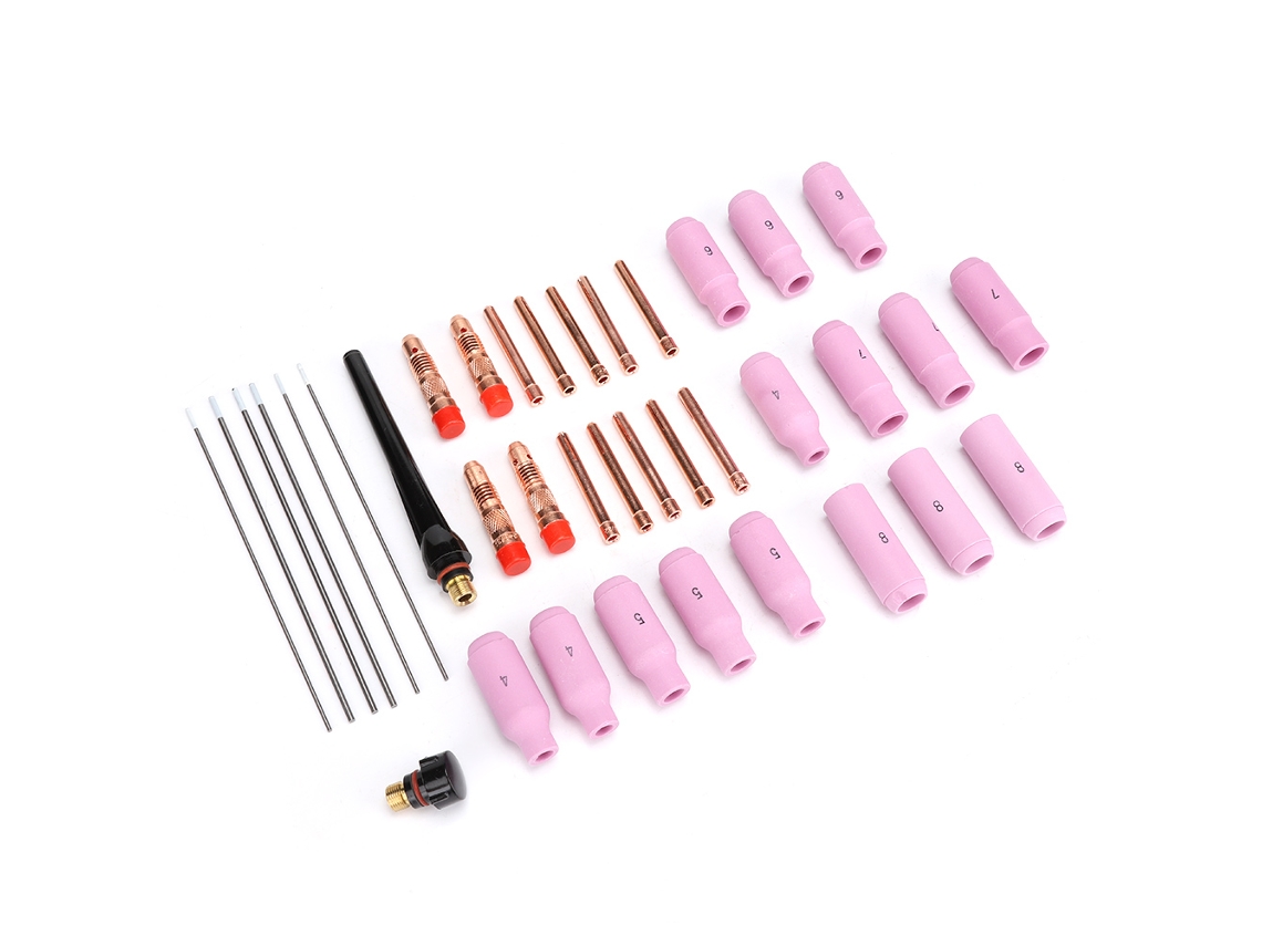Laxiscreed Conjunto De 37 Peças Para Soldadura Tig, Eletrodos Tungstênio E Pontas De Alumina