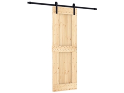 Maison Exclusive - Porta Deslizante 70 X 210 Cm Natural E Preto