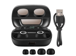 Fones De Ouvido Bluetooth 5.0 Com Display Digital Led, Fones De Ouvido Sem Fio Com Microfone Tws, S11, Binaural, Preto Ly Ebike