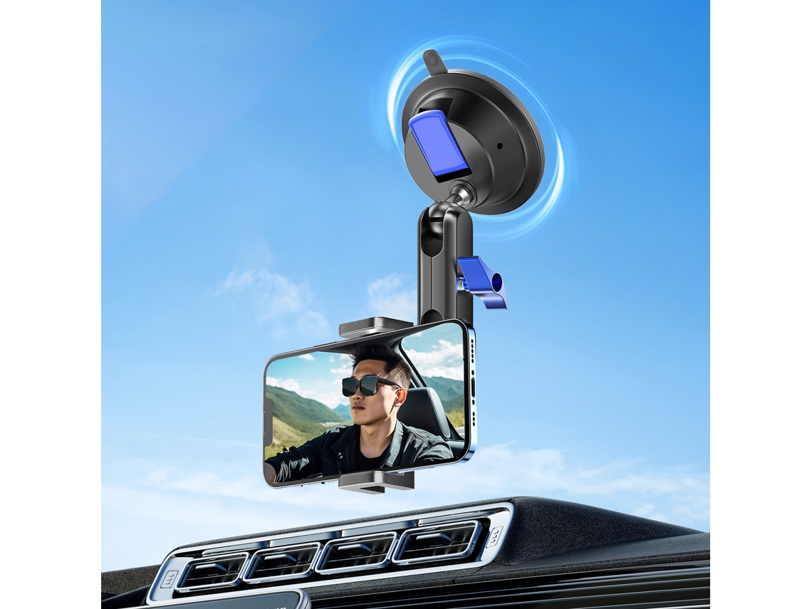 Suction Cup Phone Mount Suction Cup Mount For Phone With Dual 360°rotatable Ball Head With Phone Clip LAXISCREED