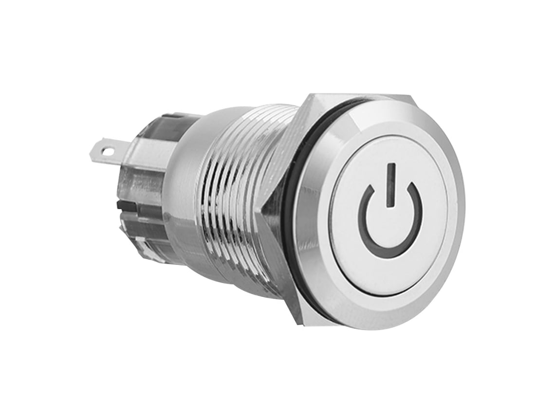 Interruptor Push Button Metal 12v Led 19mm 40 Unidades