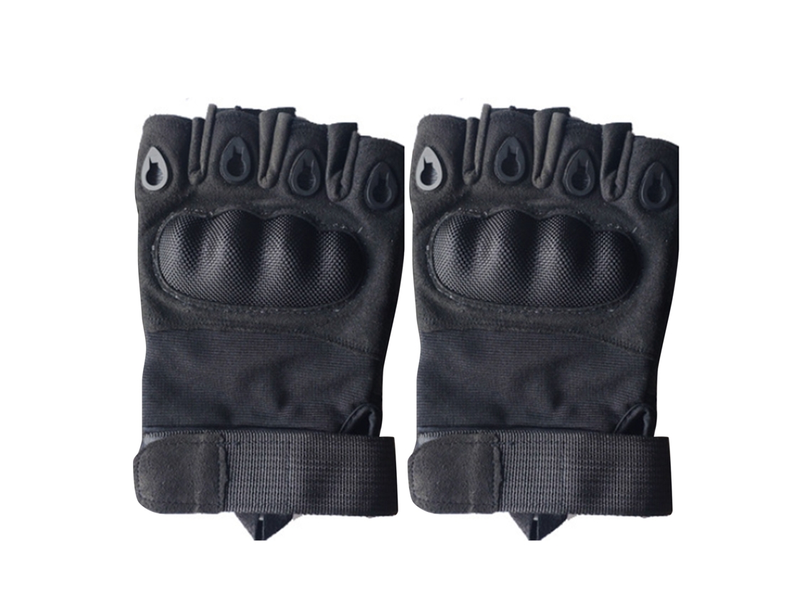 2pcs Luvas De Punho Duro Com Meio Dedo Resistente À Abrasão Respirável Para Hiking L 21‑22cm