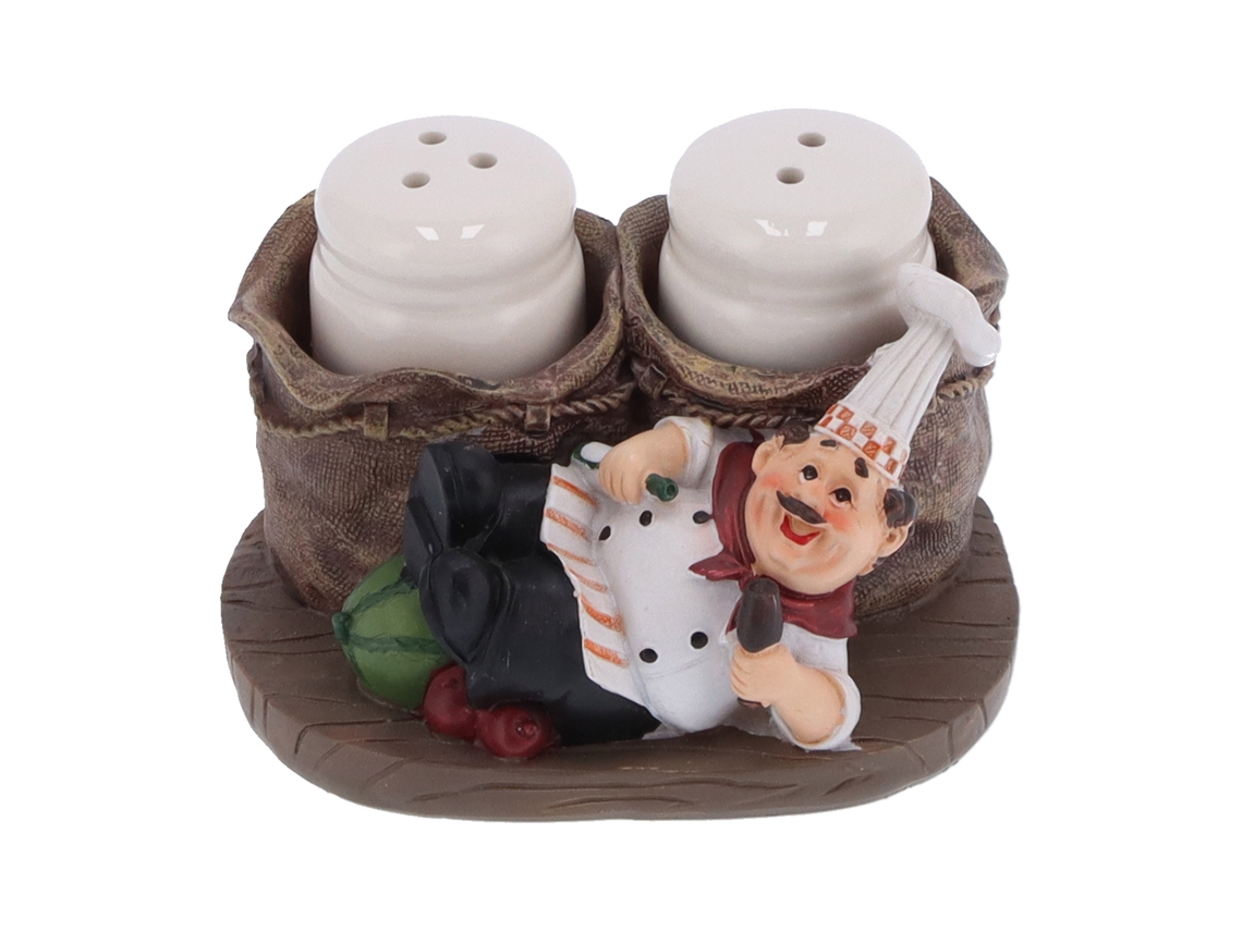 Figurina de chef decorativa em resina para cozinha restaurante mesa bonita | S/MARCA