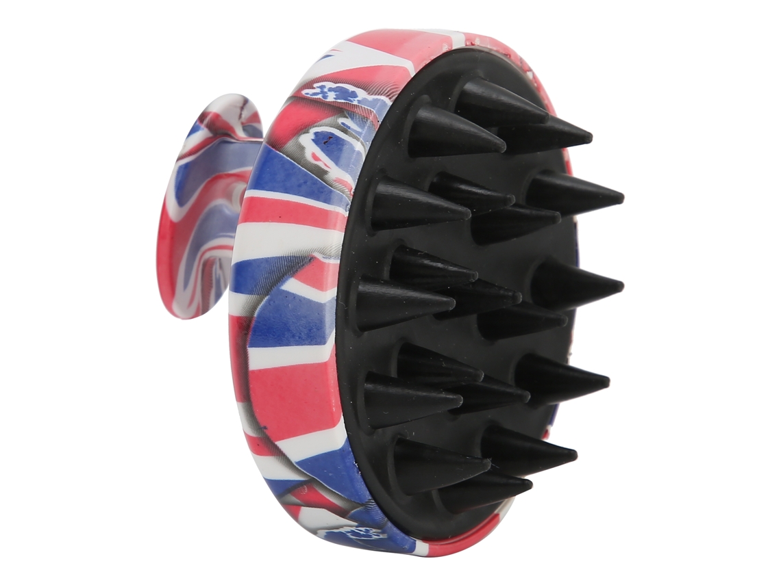 Escova De Shampoo De Silicone Com Padrão De Bandeira Britânica Para Limpeza E Massagem Do Couro Cabeludo