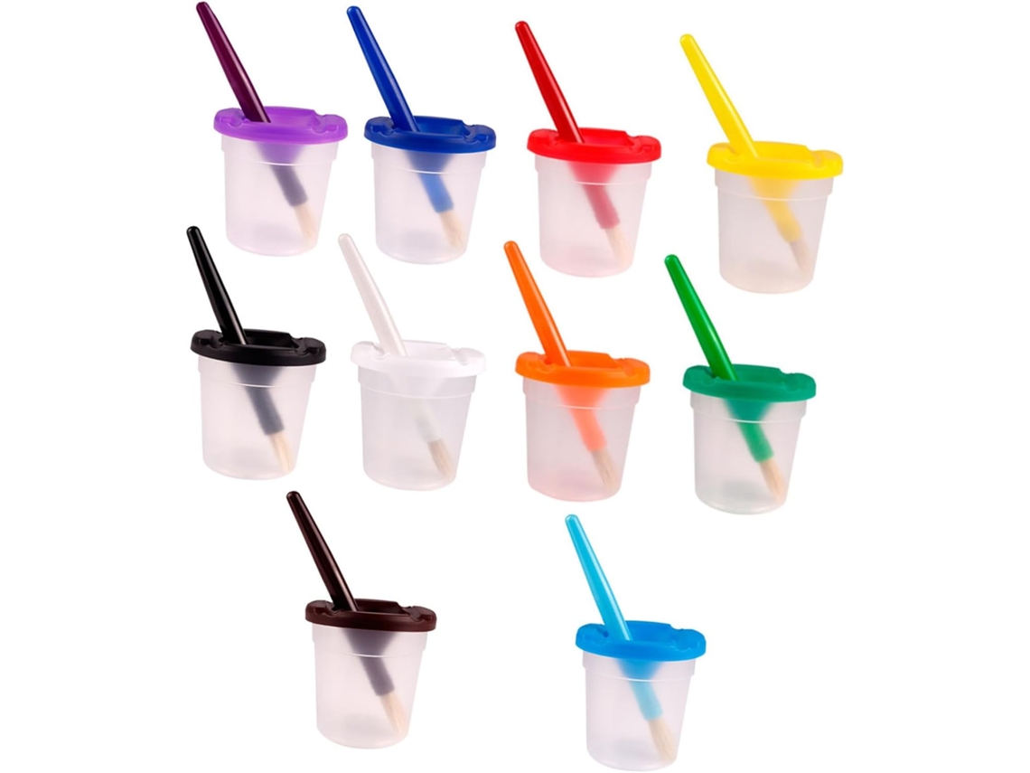 Conjunto De 10 Copos Coloridos Para Pintura, Para Meninos E Meninas