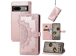Capa De Couro Com Estampa De Flor De Mandala Para Google Pixel 7a