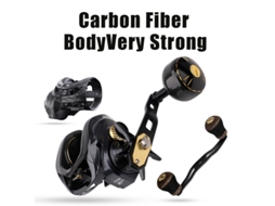Carretel Pesca Baitcasting Destros Canhotos 16kg Arrasto 6.5:1 Manivela Fibra Carbono Arremessos Reposição