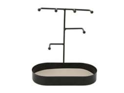 Porta Joyas De 3 Pisos Para Baño Con Base Ancha Organizador De Joyería Negro