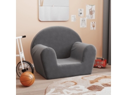 Vidaxl Sofá Infantil Pelúcia Macia Antracite