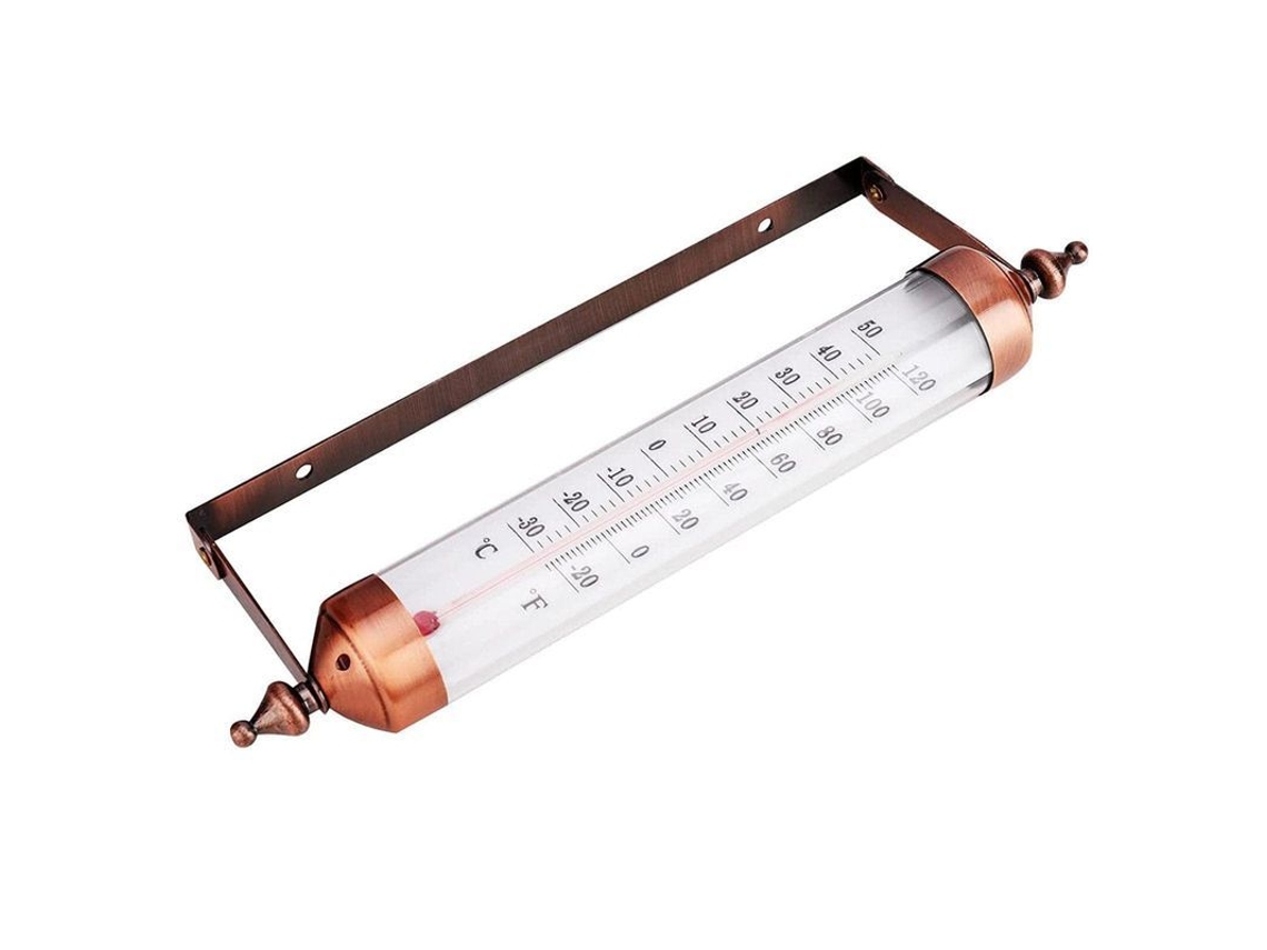 Termómetro De Parede Linjou 10" Decorativo Exterior E Interior Sem Pilhas (bronze)