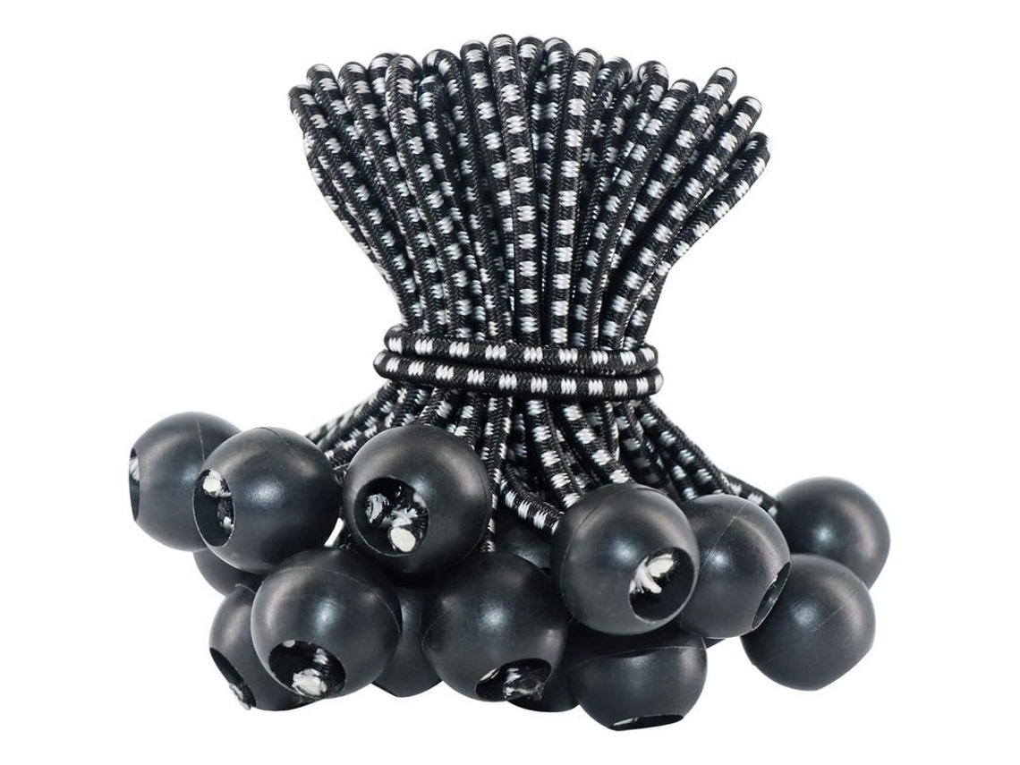25 Bolas De Bungee Para Lona Preta Corda Elástica 6 Polegadas Resistente A Uv 25 Unidades
