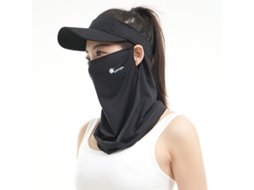 Máscara Protetora Solar Exterior CZHHMART Anti raios Uv, Tecido Respirável e Refrescante, Preto