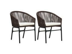 Cadeiras De Jardim 2 Pcs Vime Pe Castanho Dkd Home Decor