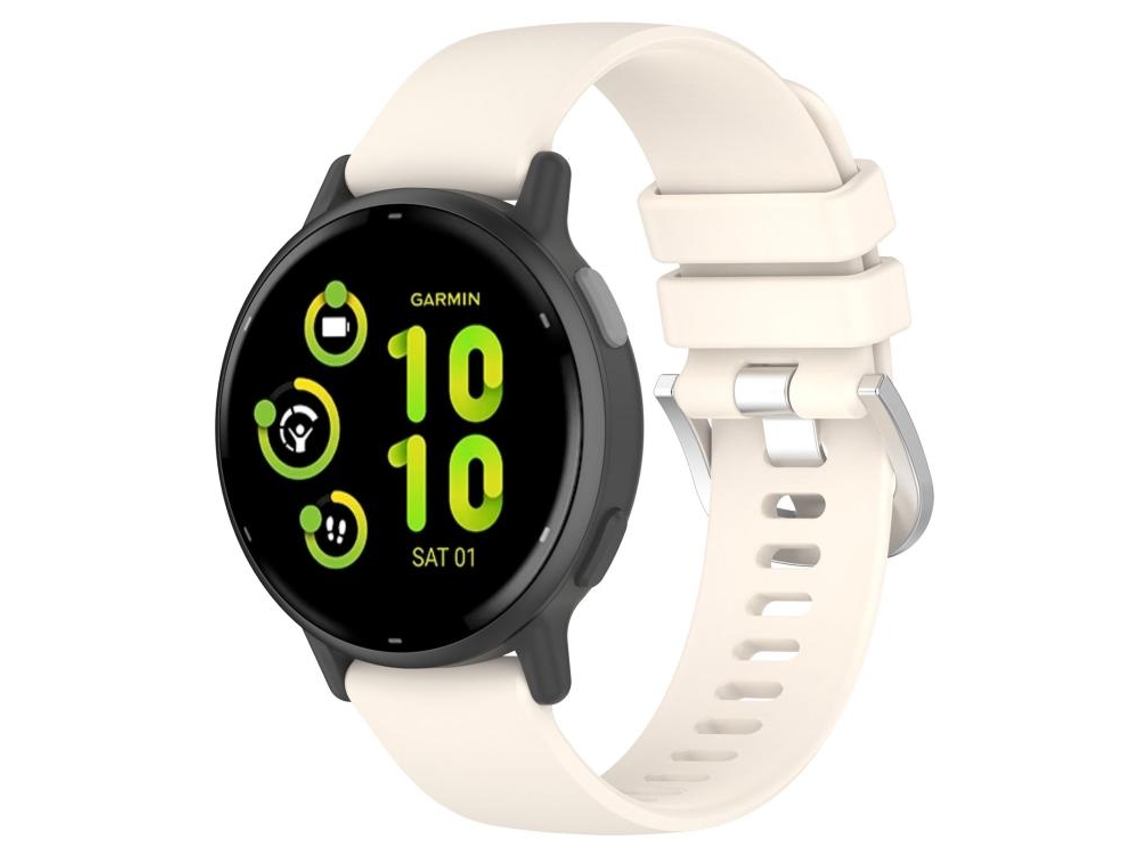 Bracelete Para Garmin Venu 4 (41mm) - Silicone - Fivela Prateada Brilhante Líquida Starlight