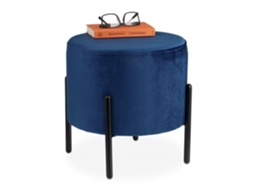 Banqueta Em Veludo Azul