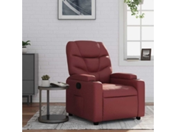 Vidaxl Poltrona Reclinável Couro Artificial Vermelho Tinto