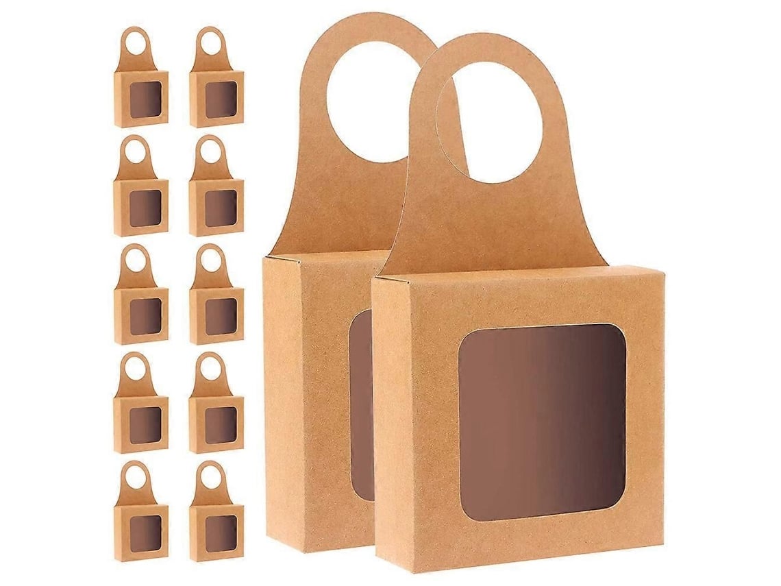 12 Caixas De Papel Para Vinho Com Janela, Para Presente